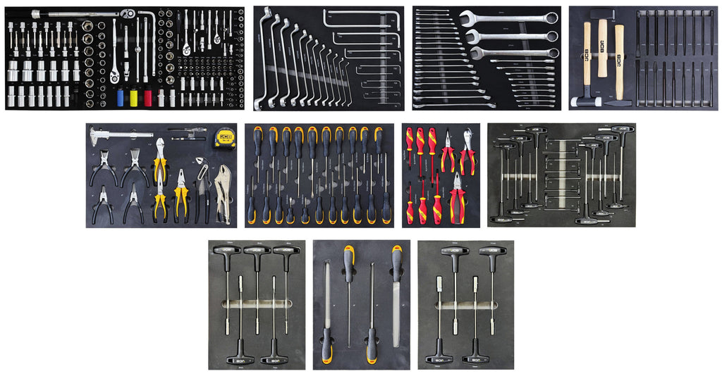 TOOL CHEST WITH 299 MIXED PREMIUM SOCKETS, SPANNERS AND HAND TOOLS IN EVA TRAYS