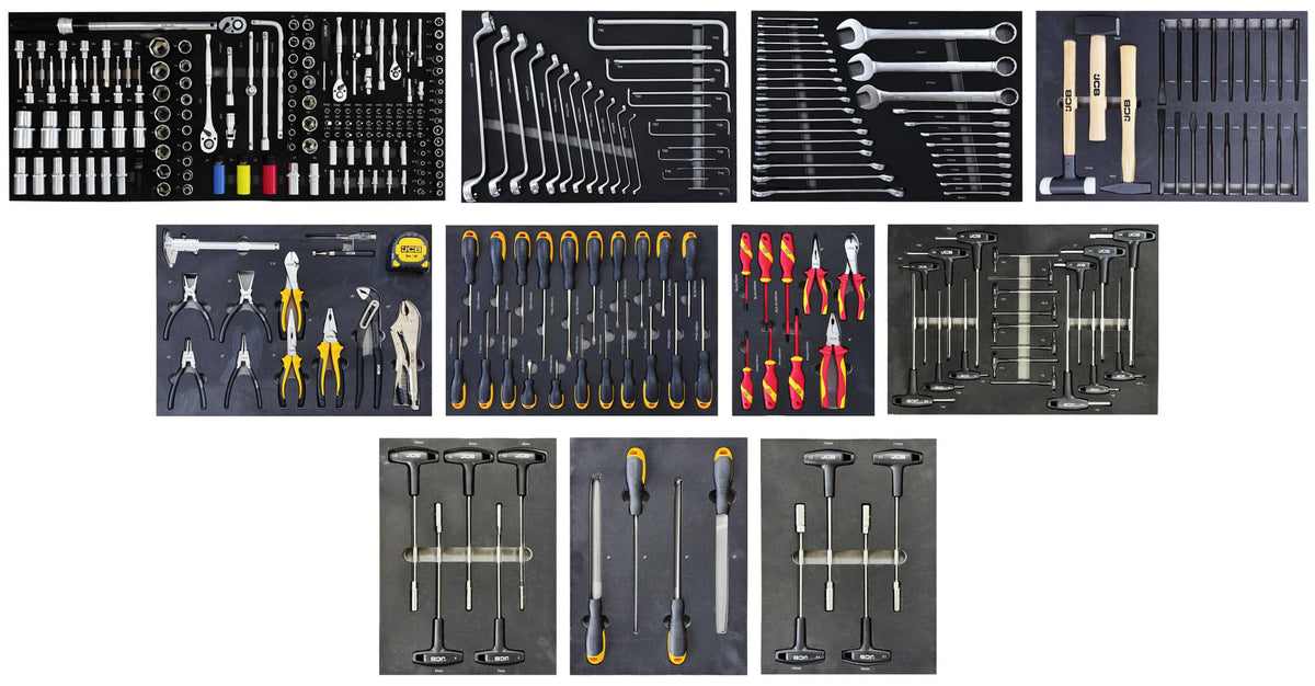 TOOL CHEST WITH 299 MIXED PREMIUM SOCKETS, SPANNERS AND HAND TOOLS IN EVA TRAYS