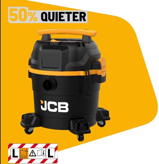 JCB TOOLS 230V 34L L-CLASS SILENT WET & DRY VACUUM